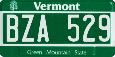 VT license plate BZA529