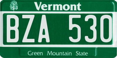VT license plate BZA530
