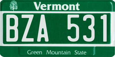 VT license plate BZA531