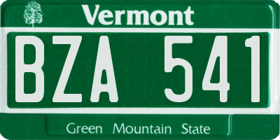 VT license plate BZA541