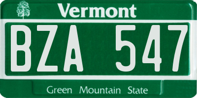 VT license plate BZA547