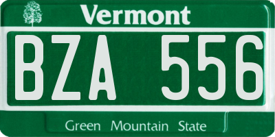 VT license plate BZA556
