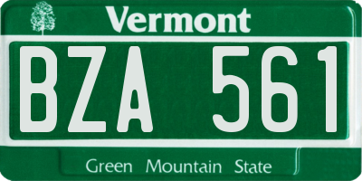 VT license plate BZA561
