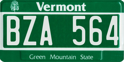 VT license plate BZA564