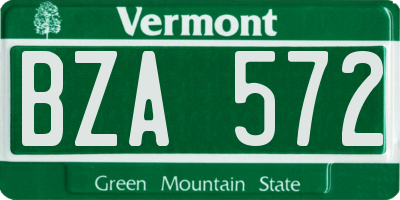 VT license plate BZA572