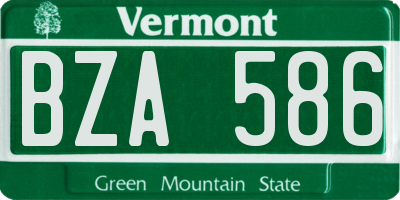 VT license plate BZA586
