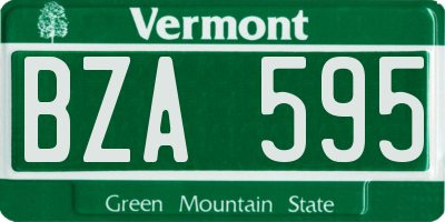 VT license plate BZA595