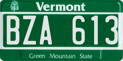 VT license plate BZA613