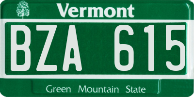 VT license plate BZA615
