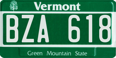 VT license plate BZA618