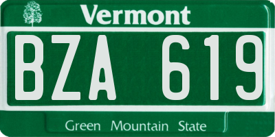 VT license plate BZA619