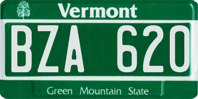 VT license plate BZA620