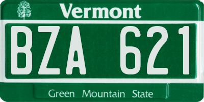 VT license plate BZA621