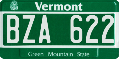 VT license plate BZA622