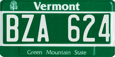 VT license plate BZA624