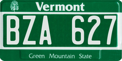 VT license plate BZA627