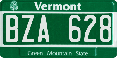 VT license plate BZA628
