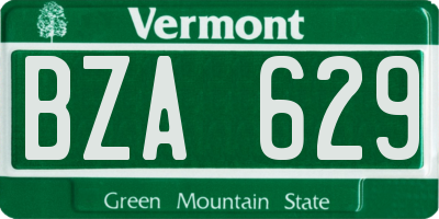 VT license plate BZA629