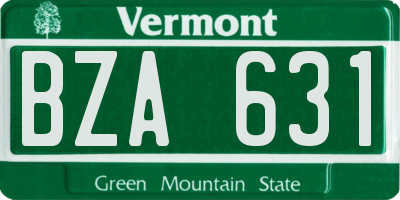 VT license plate BZA631