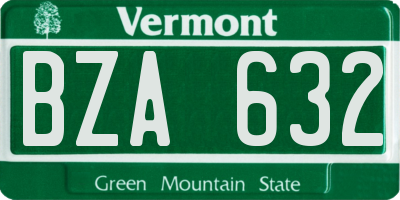 VT license plate BZA632