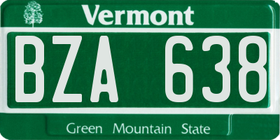 VT license plate BZA638