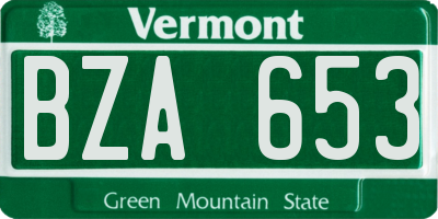 VT license plate BZA653
