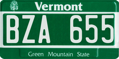VT license plate BZA655