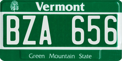 VT license plate BZA656