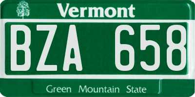 VT license plate BZA658