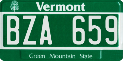 VT license plate BZA659