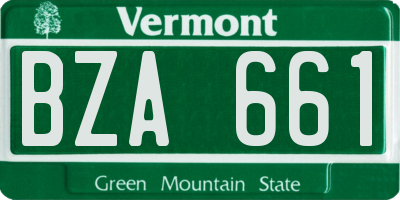 VT license plate BZA661
