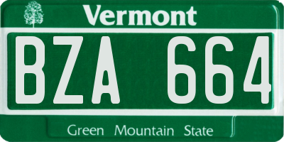 VT license plate BZA664