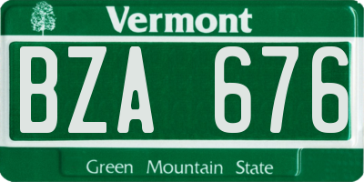 VT license plate BZA676