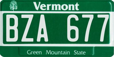 VT license plate BZA677