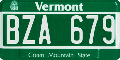 VT license plate BZA679