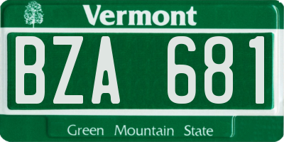 VT license plate BZA681