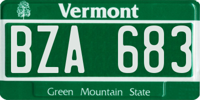 VT license plate BZA683
