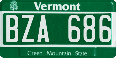 VT license plate BZA686