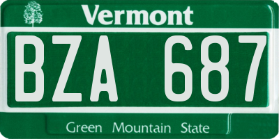 VT license plate BZA687