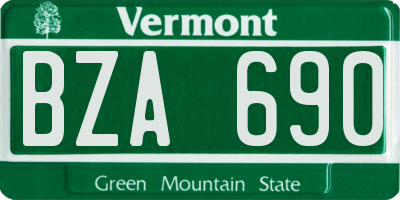VT license plate BZA690