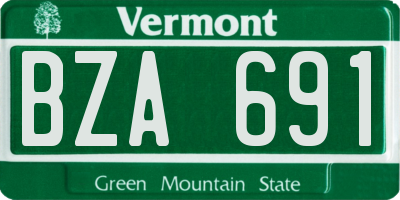 VT license plate BZA691