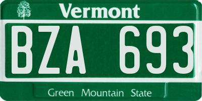 VT license plate BZA693
