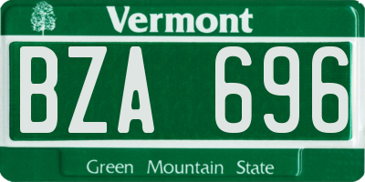 VT license plate BZA696