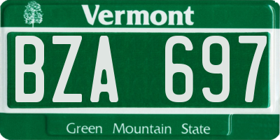 VT license plate BZA697