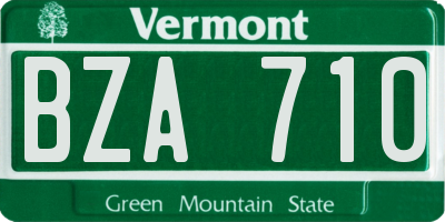 VT license plate BZA710