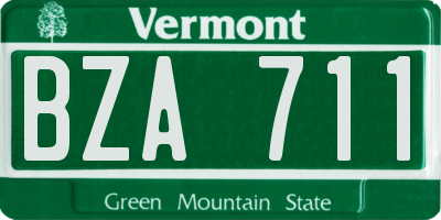 VT license plate BZA711