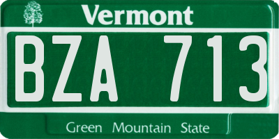 VT license plate BZA713