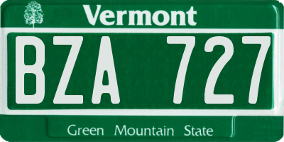 VT license plate BZA727