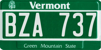 VT license plate BZA737