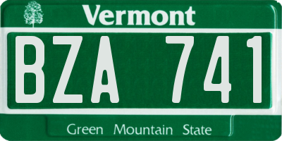 VT license plate BZA741